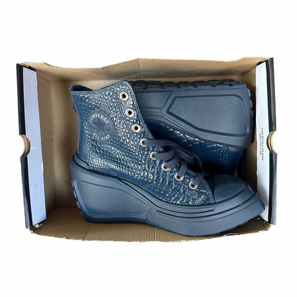 ✨Converse Chuck 70 De Luxe Wedge Platform Leather 7.5 Women Shoes Black A10037C - Picture 7 of 9